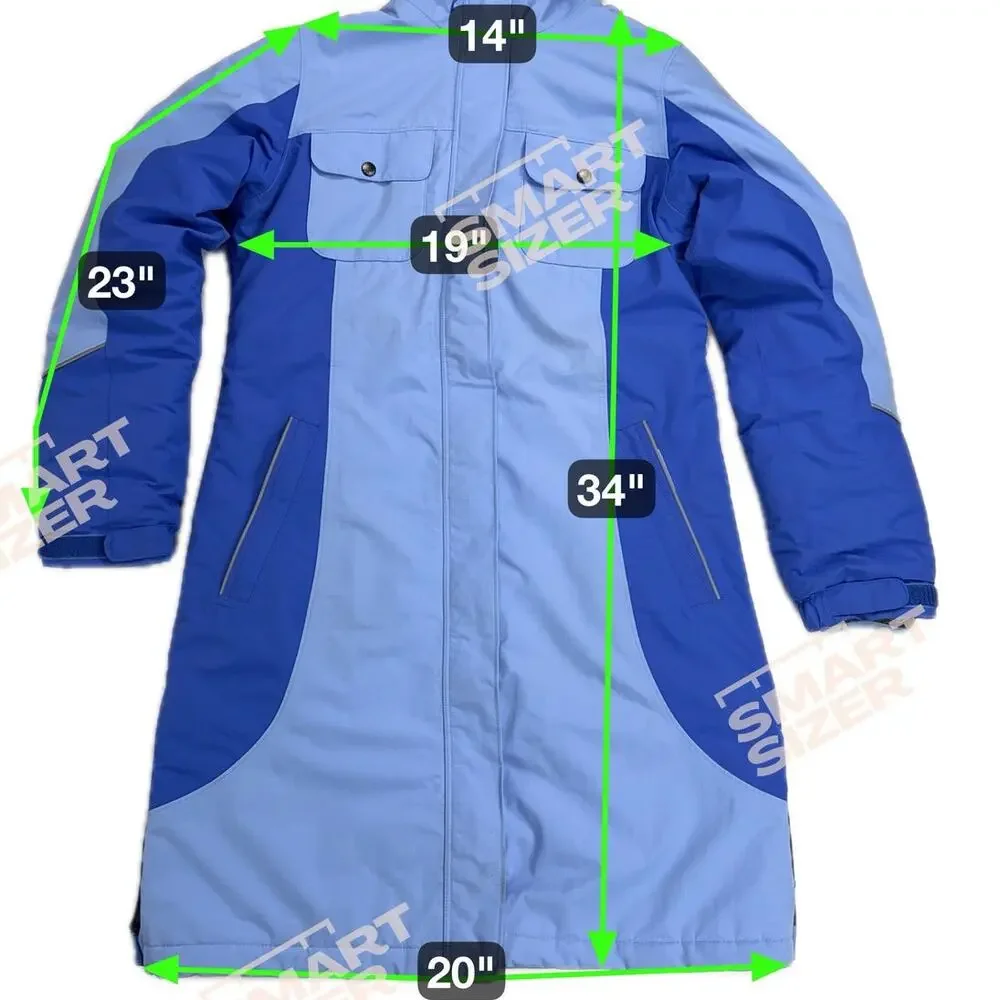 Lands' End Kids The Squall Insulated Winter Coat Grow Along Blue Size Large/14